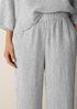 Puckered Organic Linen Stripe Straight Pant