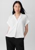 Silk Georgette Crepe Notch Collar Top
