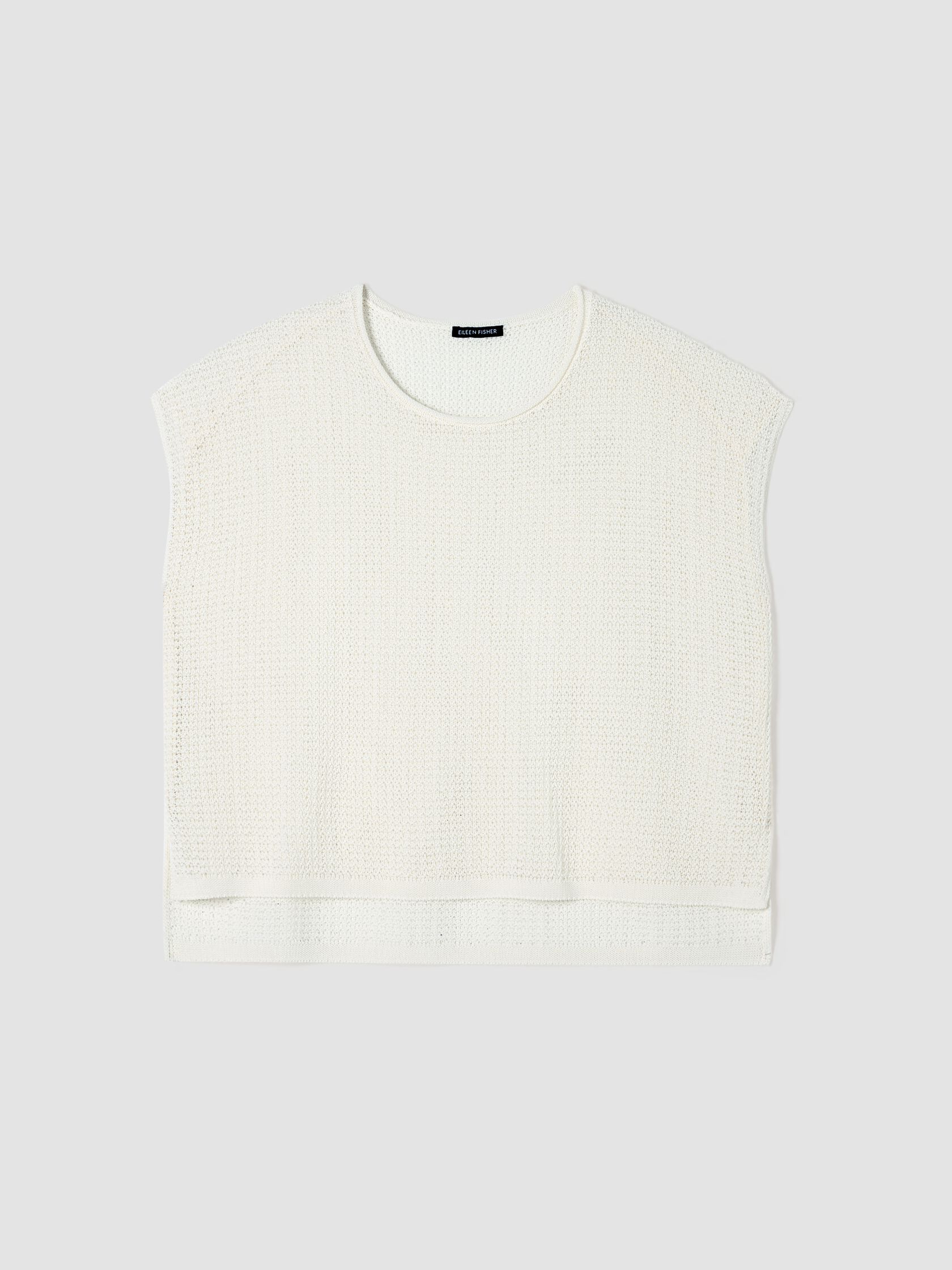 Organic Cotton Cord Sheen Jewel Neck Top