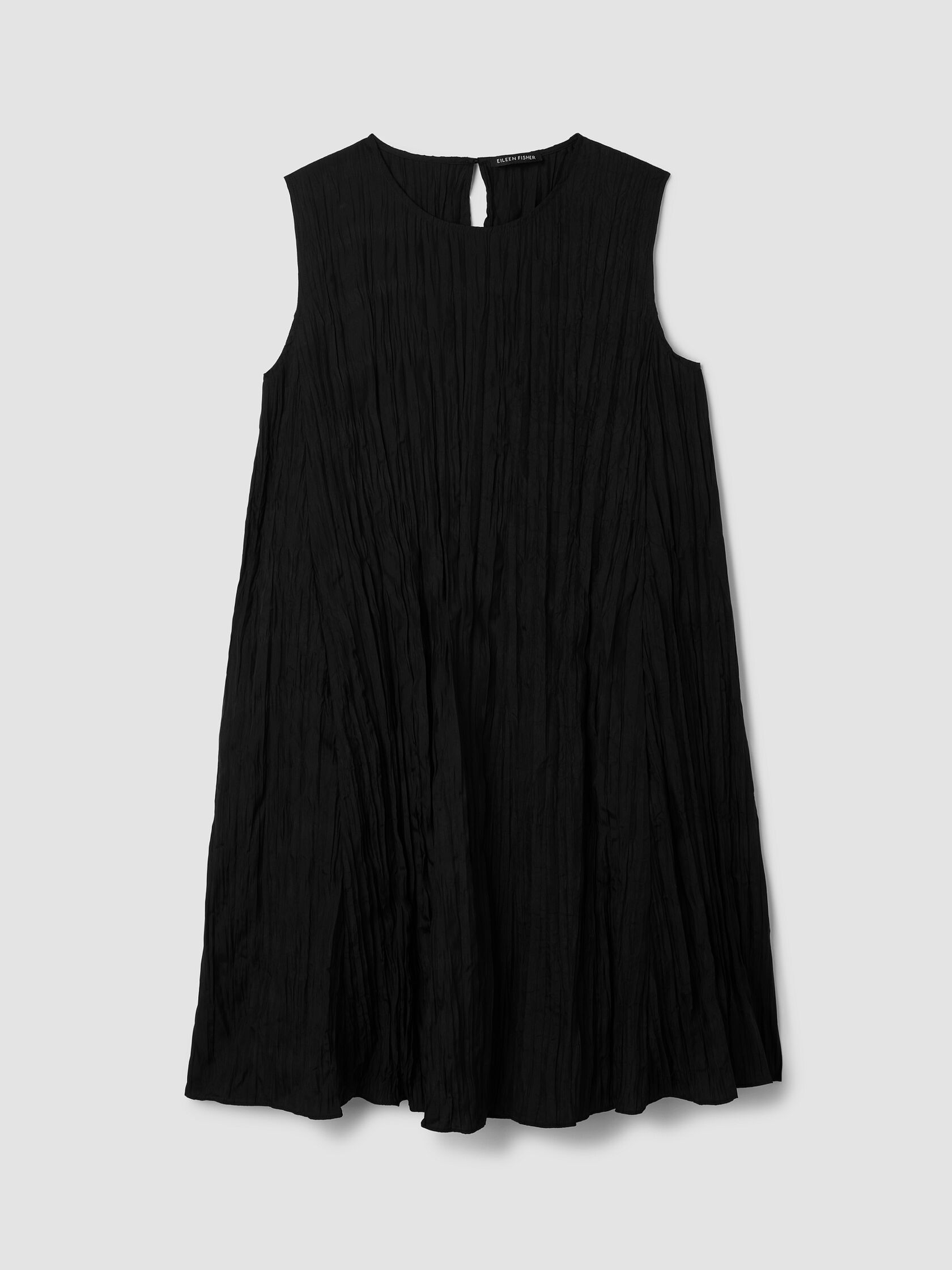 Crushed Silk Round Neck Dress