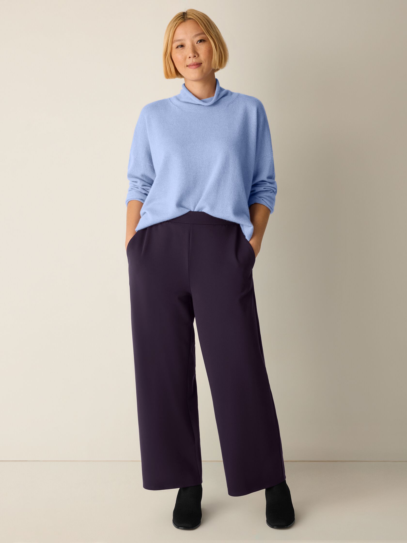 Washable Flex Ponte Wide-Leg Pant