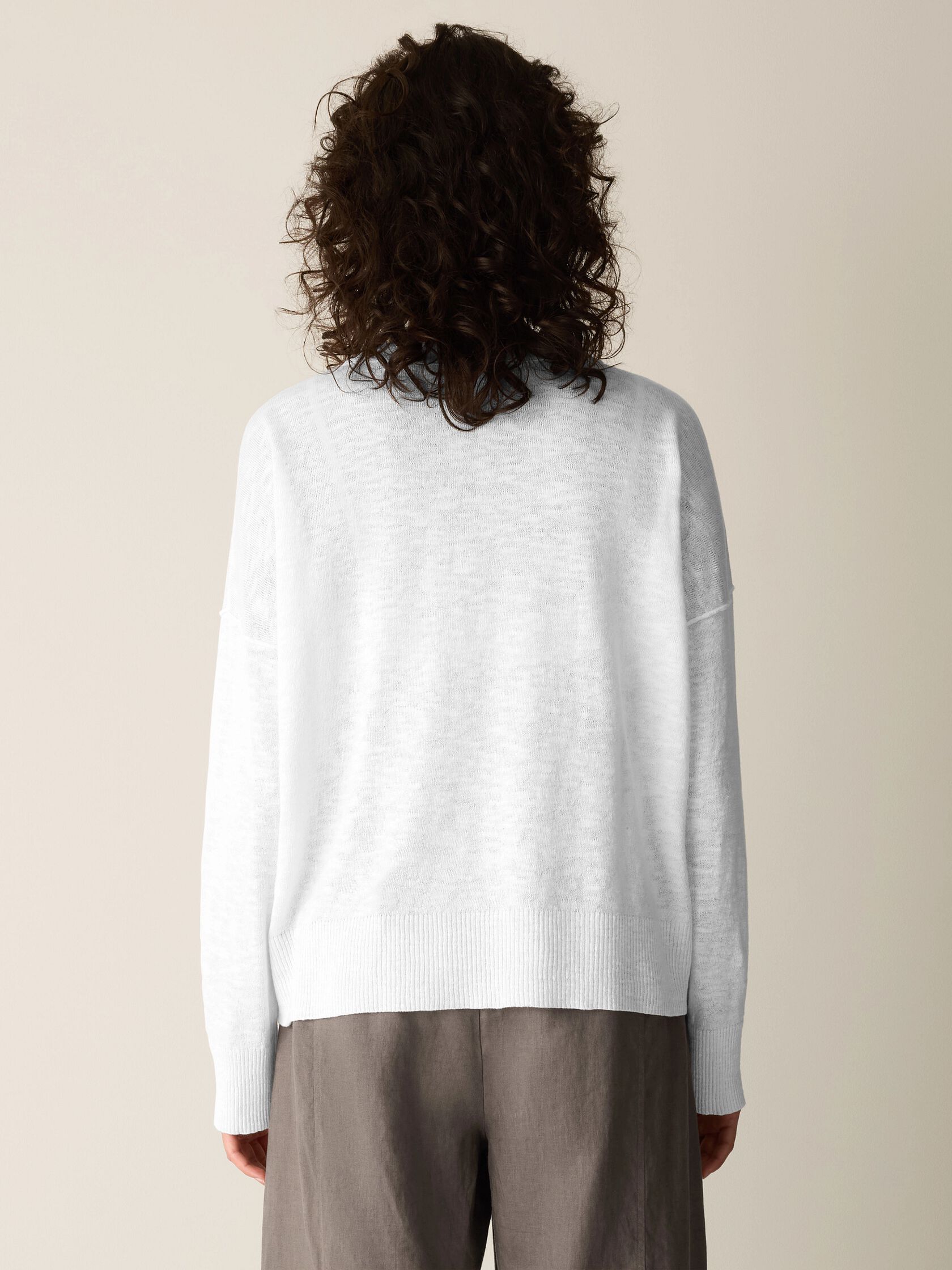 Organic Linen Cotton Slub Crew Neck Top