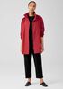 Light Cotton Nylon Stand Collar Long Coat