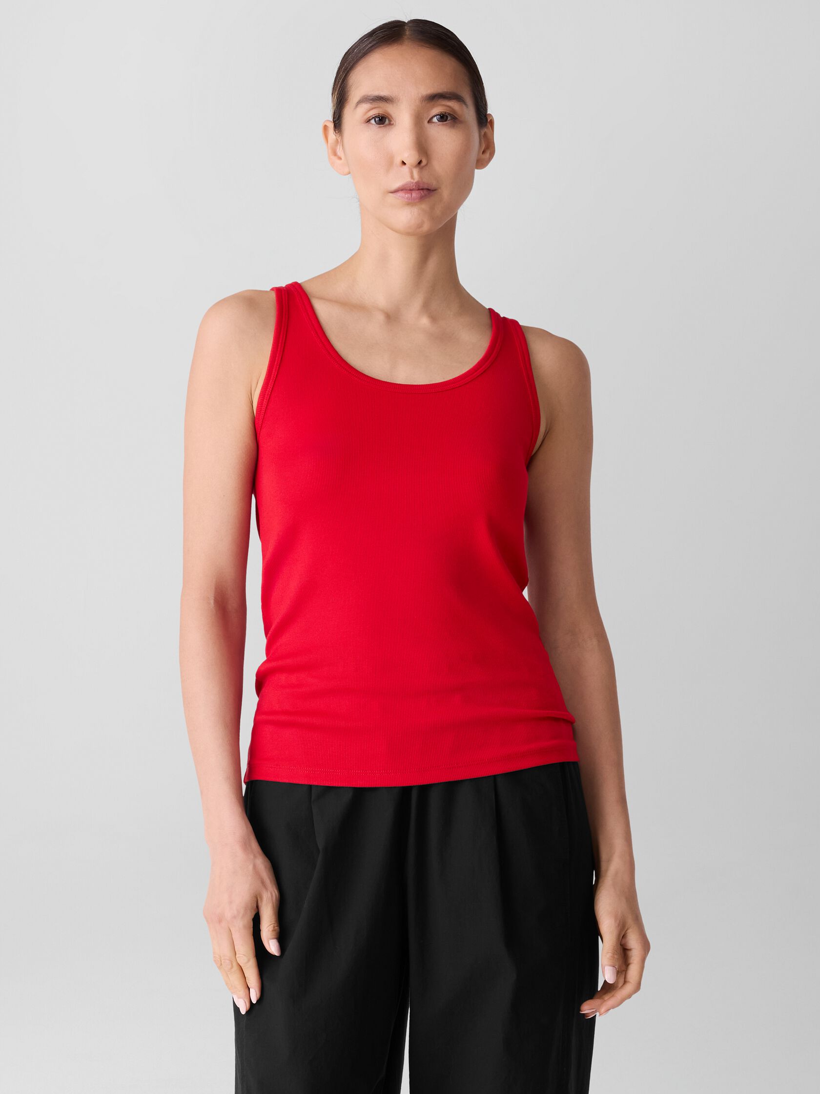 Organic Cotton Stretch Rib Slim Tank