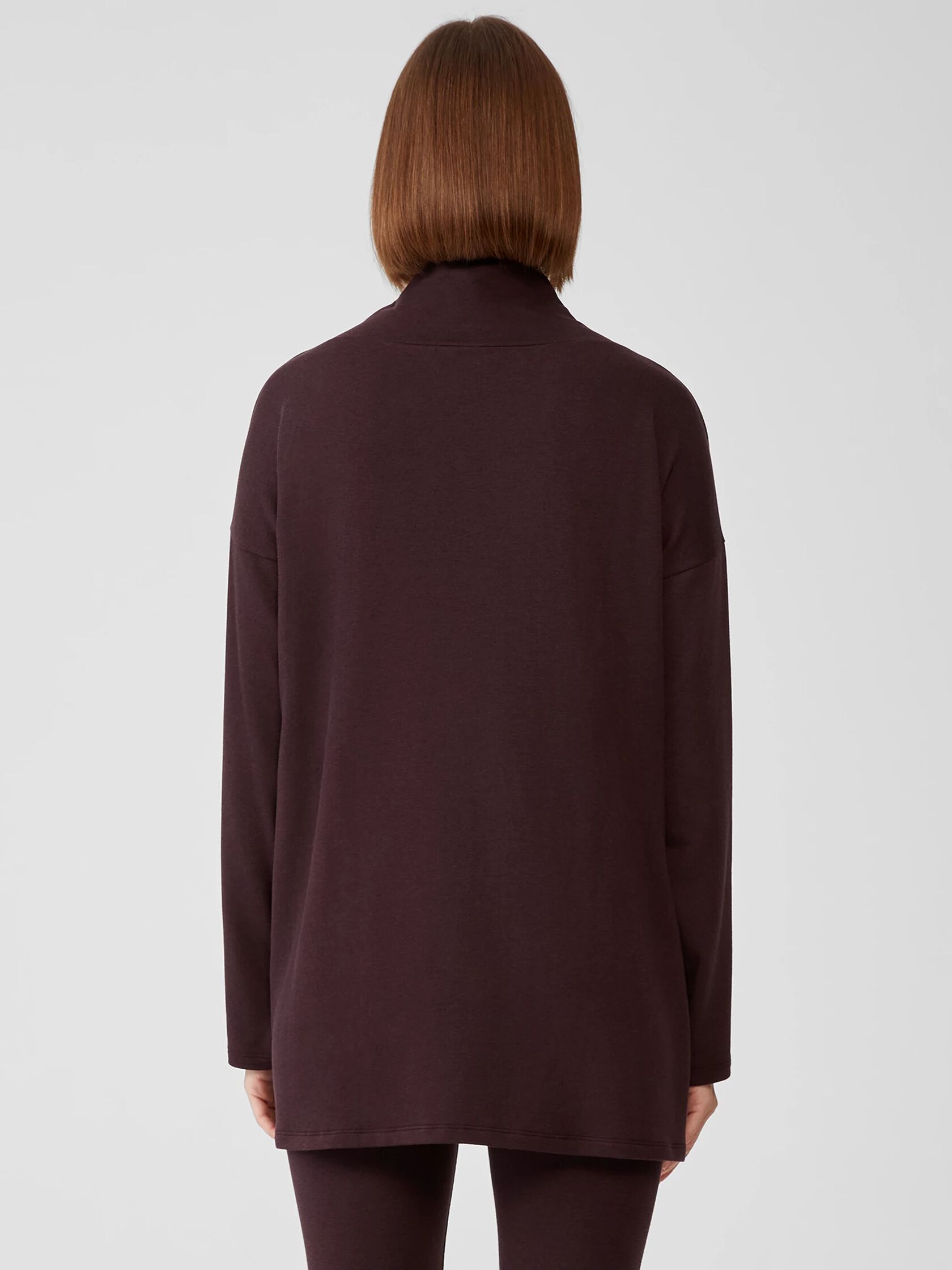 Cozy Brushed Terry Funnel Neck Top