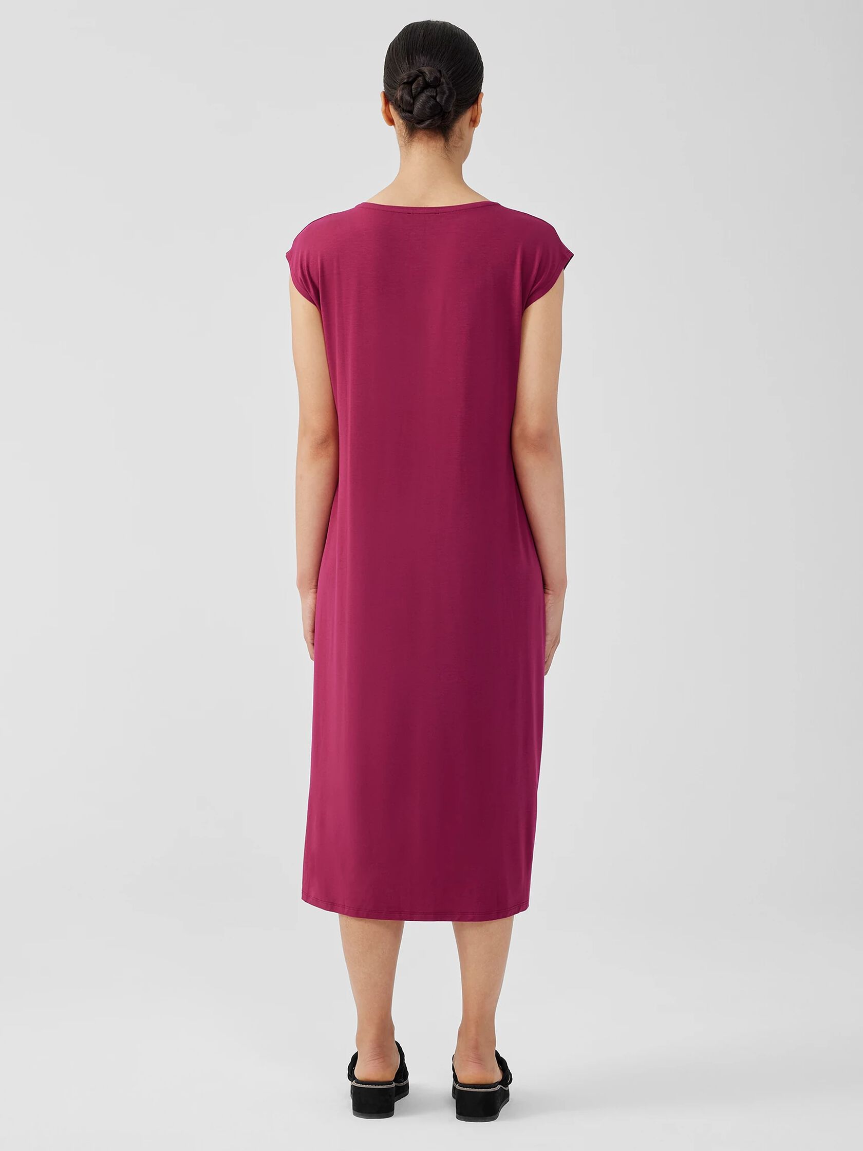 Fine Jersey Jewel Neck Dress