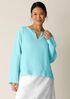 Organic Handkerchief Linen Split Neck Top