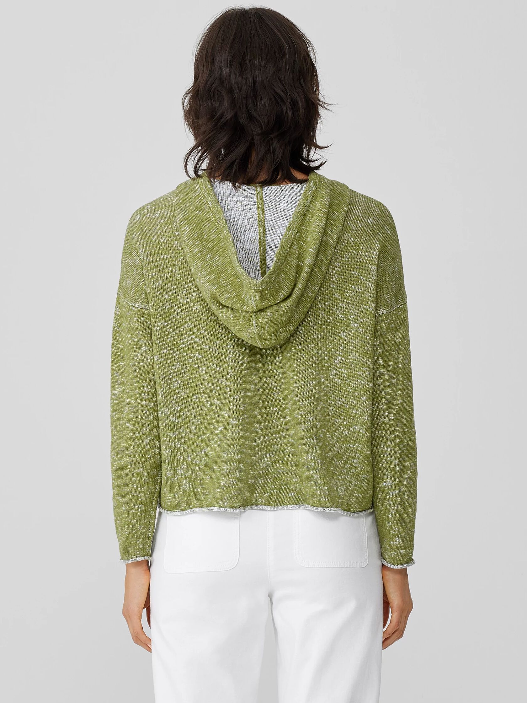 Organic Cotton Linen Slub Hooded Top