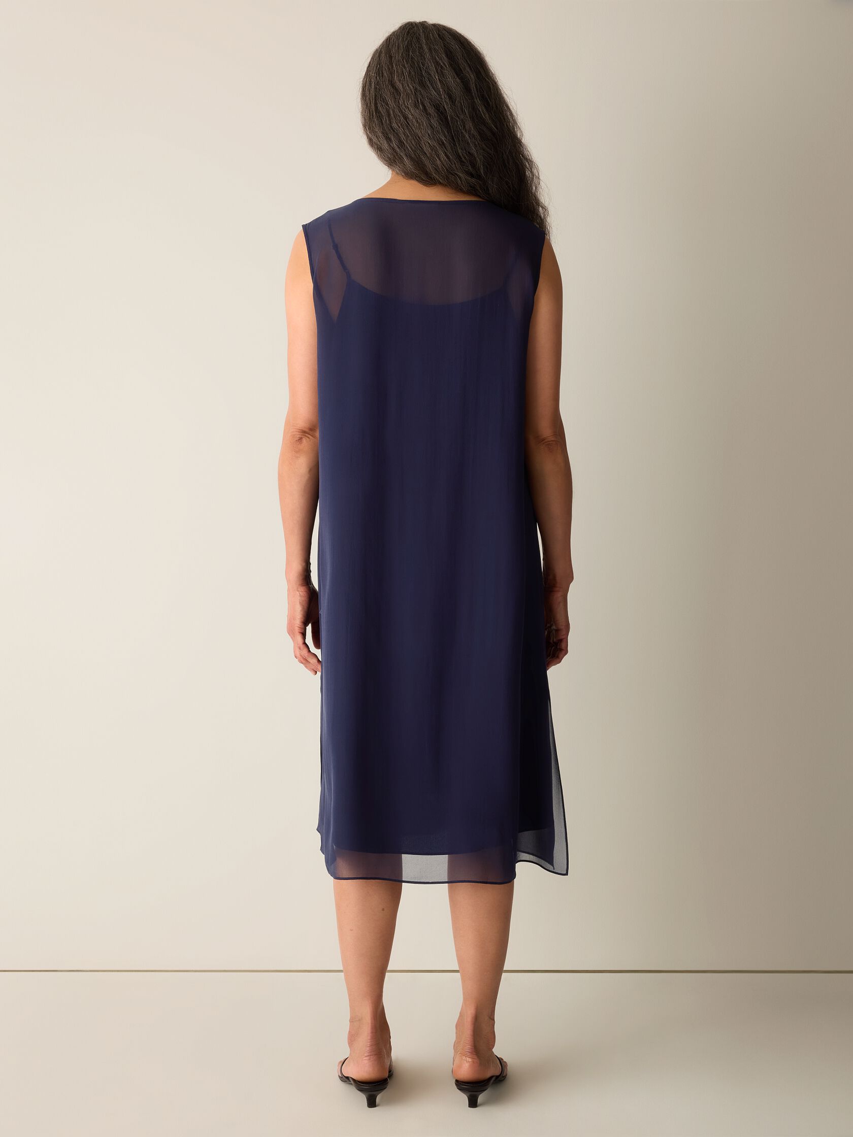 Sheer Silk Georgette Layered Dress