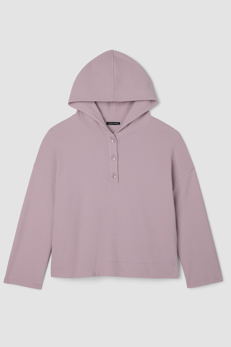 Waffle Cotton Blend Doubleknit Hooded Top Waffle Cotton Blend Doubleknit Hooded Top