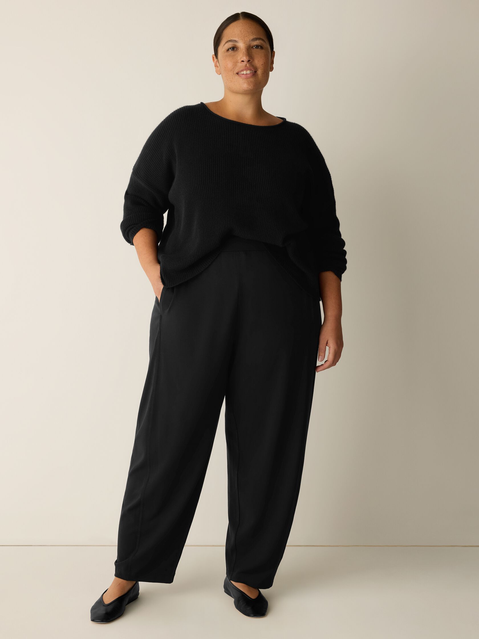 Stretch Jersey Knit Lantern Pant