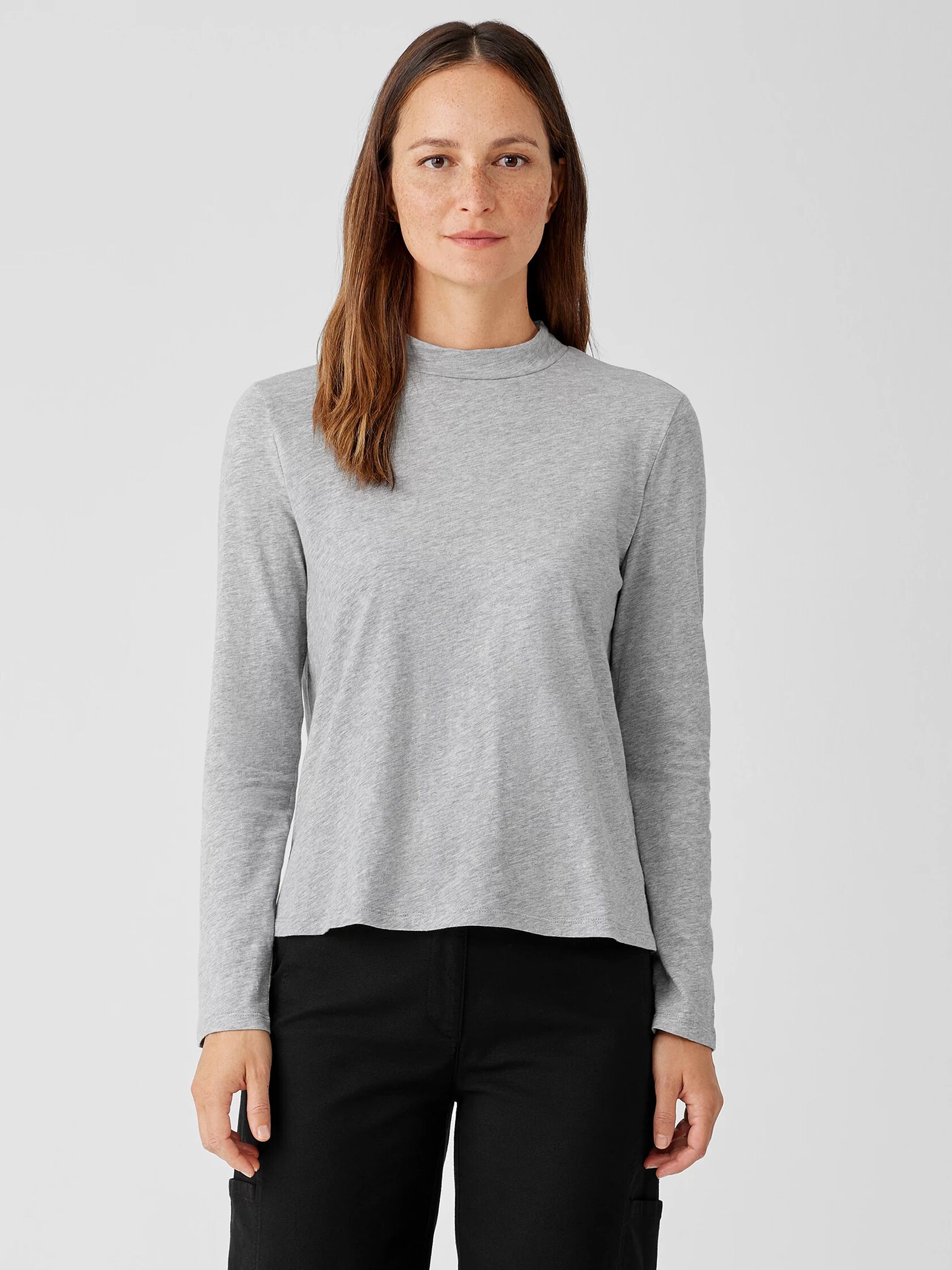 Slubby Organic Cotton Jersey Melange Top