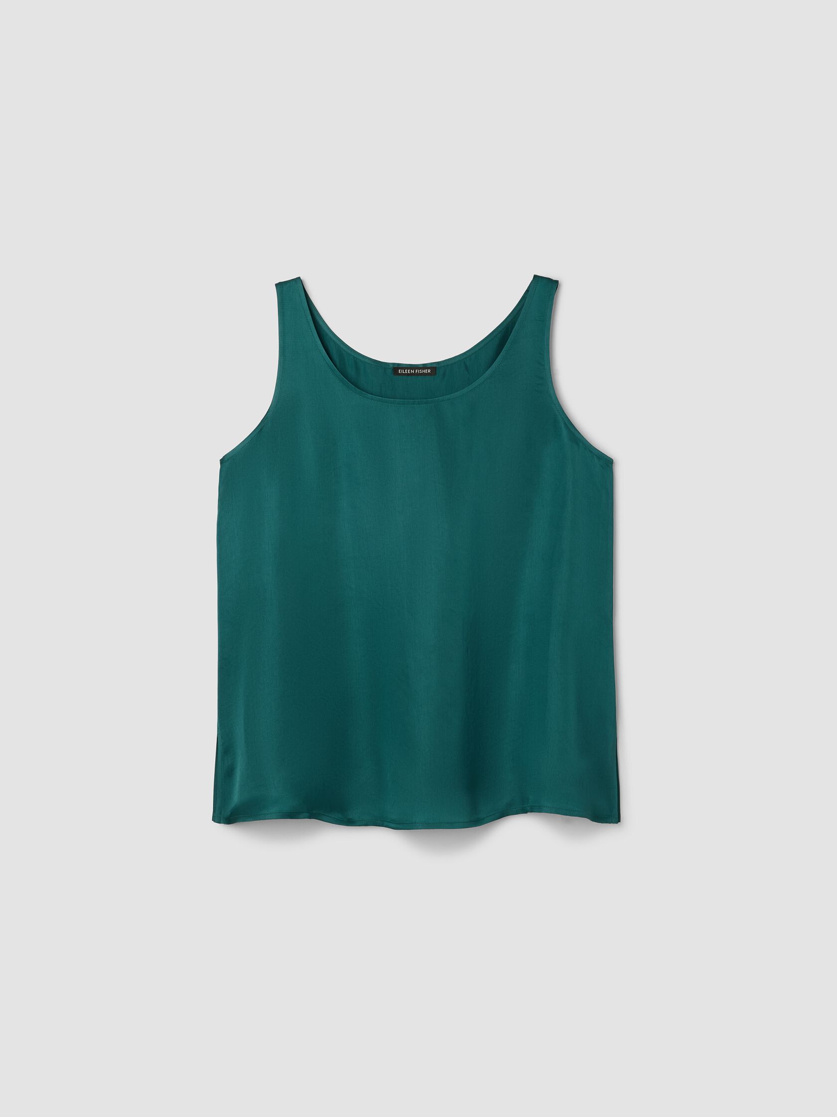 Lightweight Satin Shimmer Scoop Neck Tank