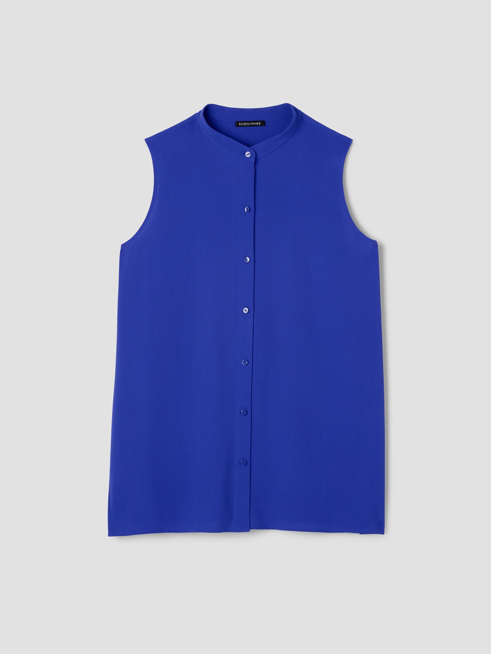 Silk Georgette Crepe Sleeveless Shirt