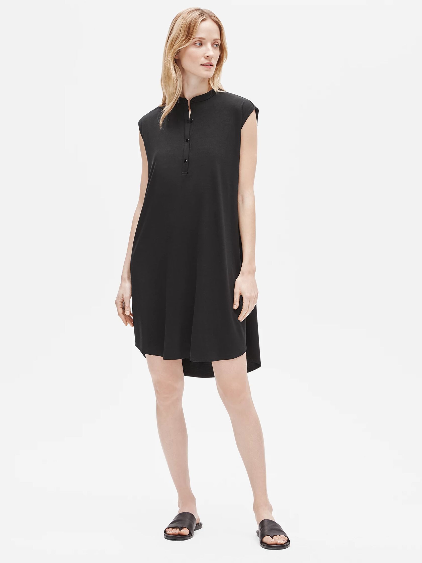 Fine Jersey Mandarin Collar Dress