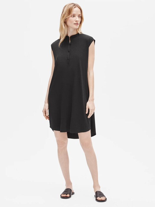 Fine Jersey Mandarin Collar Dress | EILEEN FISHER Fine Jersey Mandarin Collar Dress | EILEEN FISHER