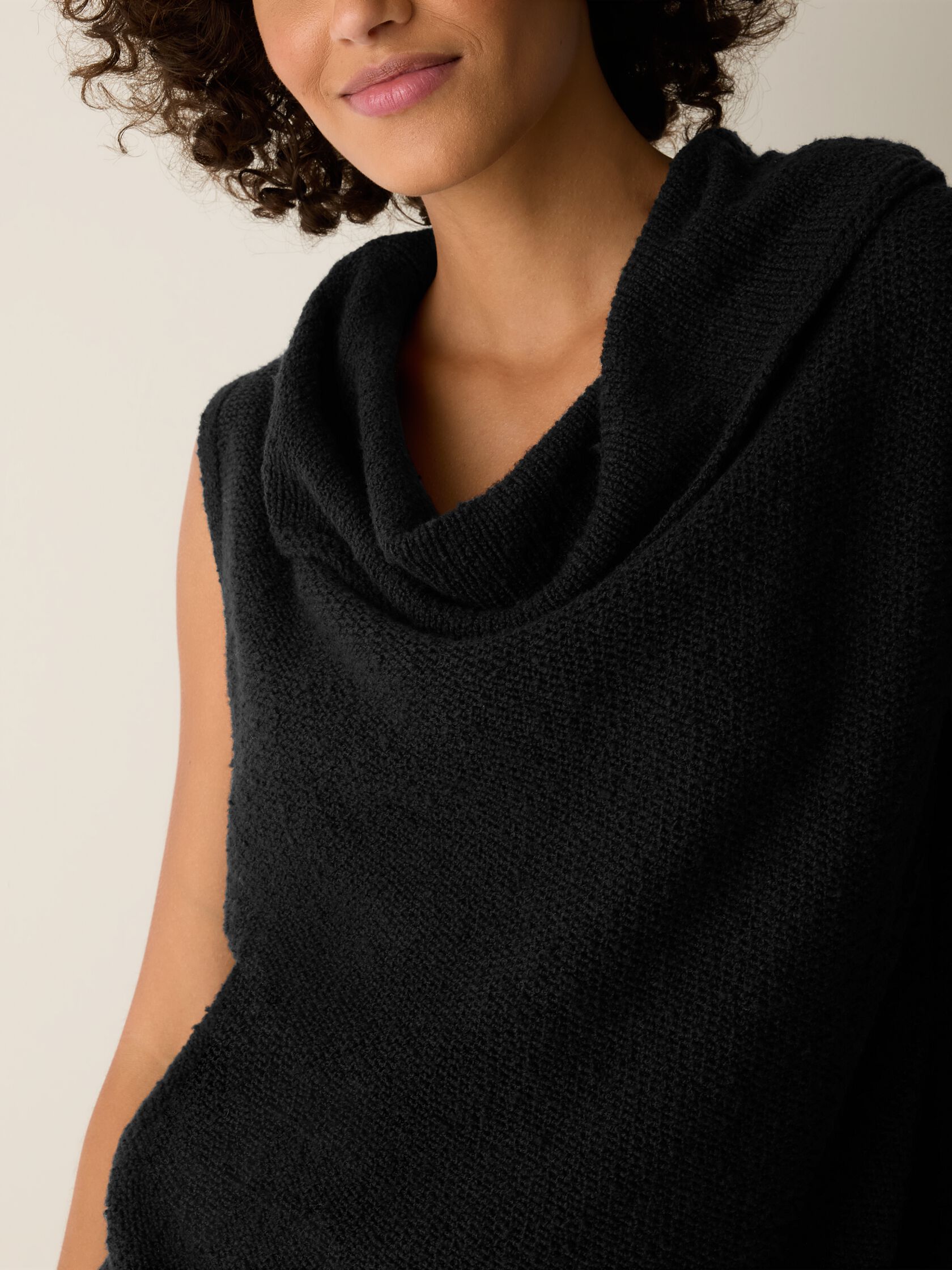 Peruvian Cotton Cloud Drape Neck Vest