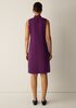 Organic Cotton Pucker Check Mock Neck Dress