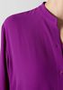 Silk Georgette Crepe Band Collar Shirt