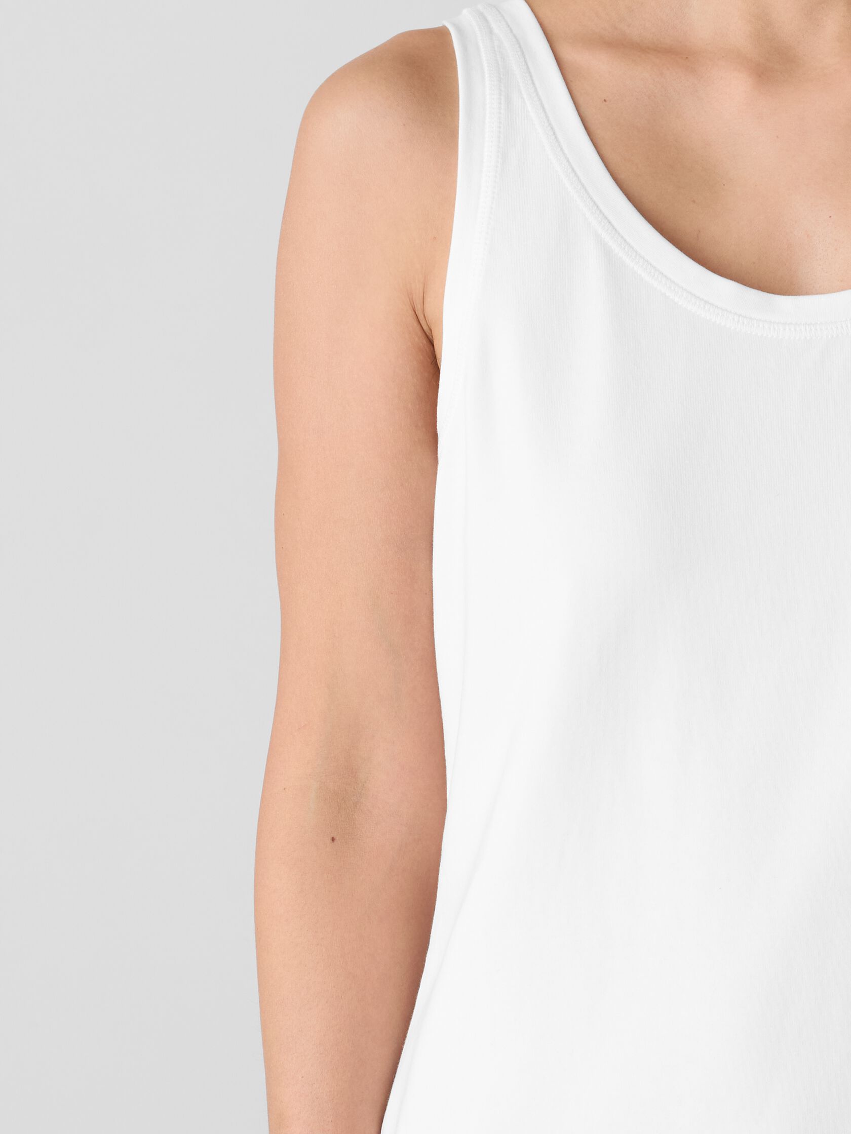 Pima Cotton Stretch Jersey Scoop Neck Tank