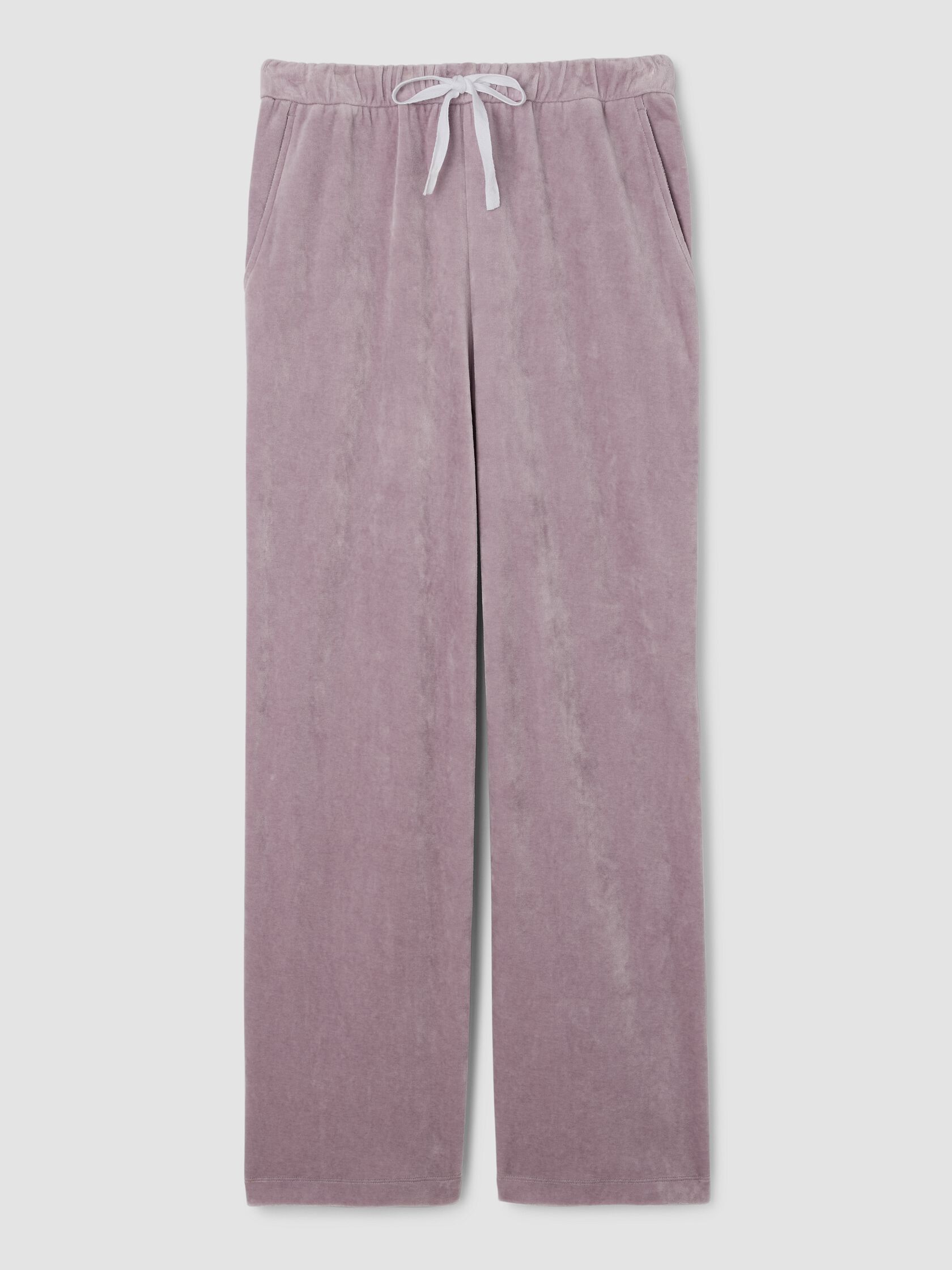 Cozy Velour Knit Wide-Leg Pant