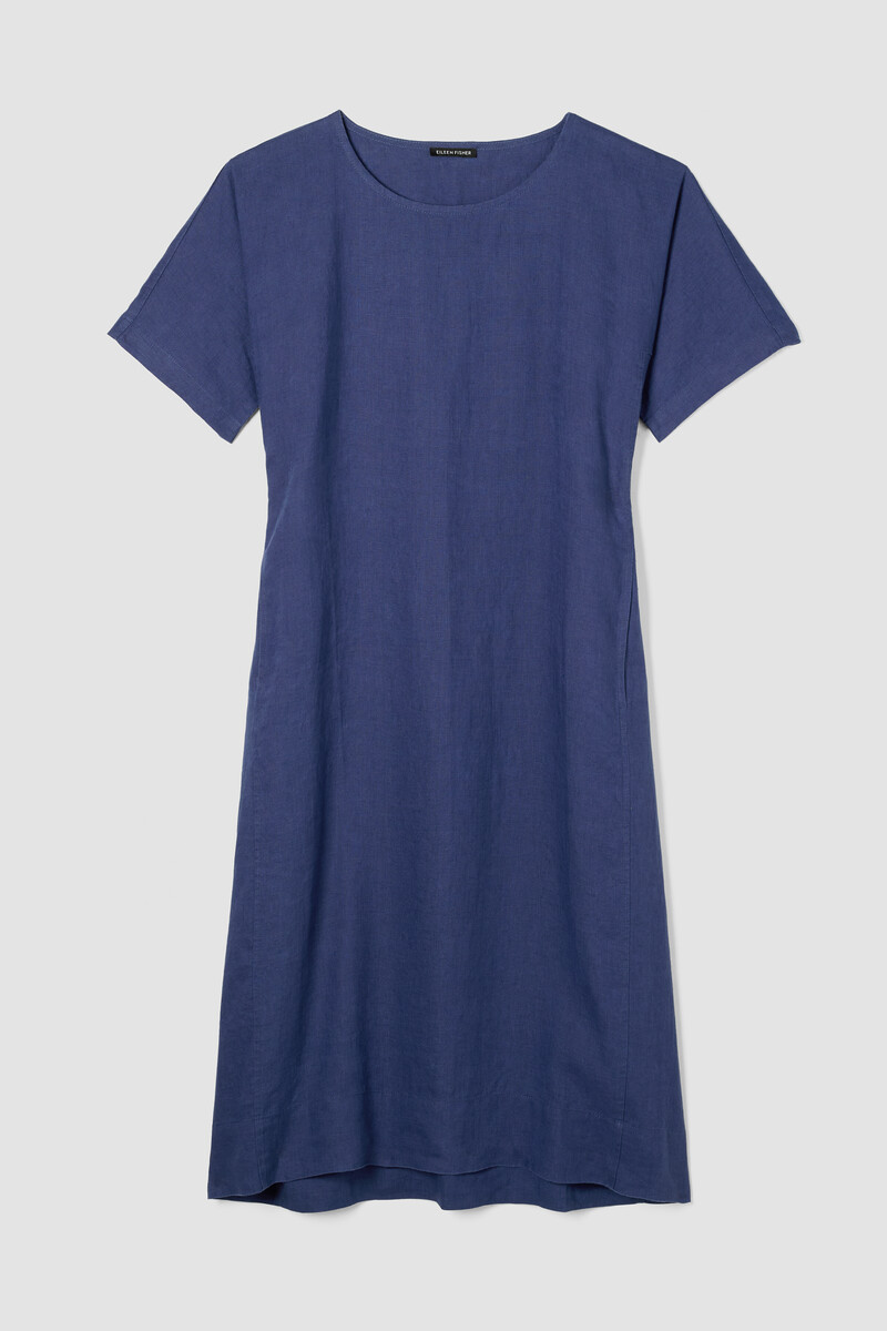 Organic Linen Jewel Neck Dress Organic Linen Jewel Neck Dress