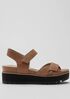 Calo Tumbled Leather Wedge Sandal