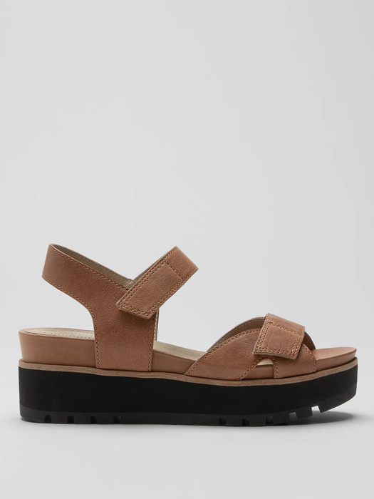 Calo Tumbled Leather Wedge Sandal