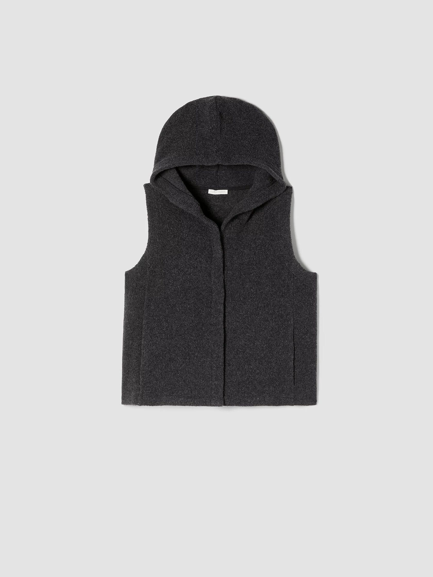 Boucle Wool Knit Hooded Vest