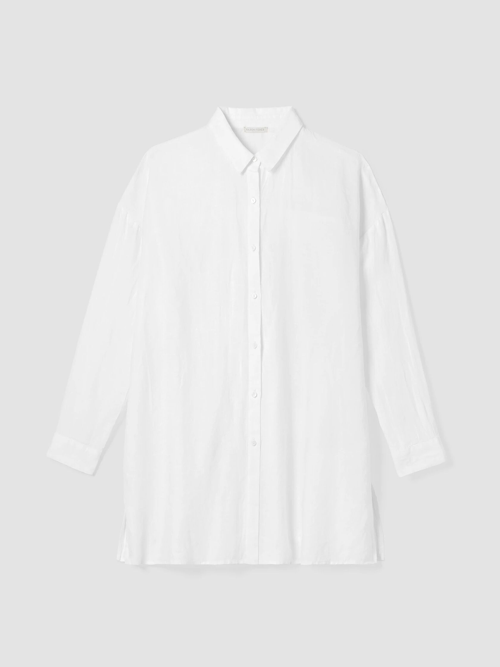 Organic Handkerchief Linen Classic Collar Long Shirt