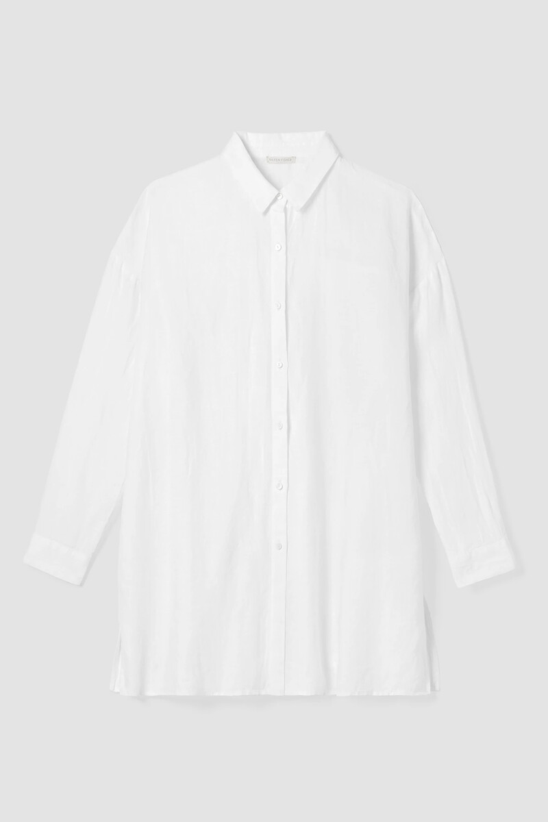 Organic Handkerchief Linen Classic Collar Long Shirt Organic Handkerchief Linen Classic Collar Long Shirt