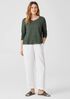 Pigment-Dyed Organic Cotton V-Neck Top