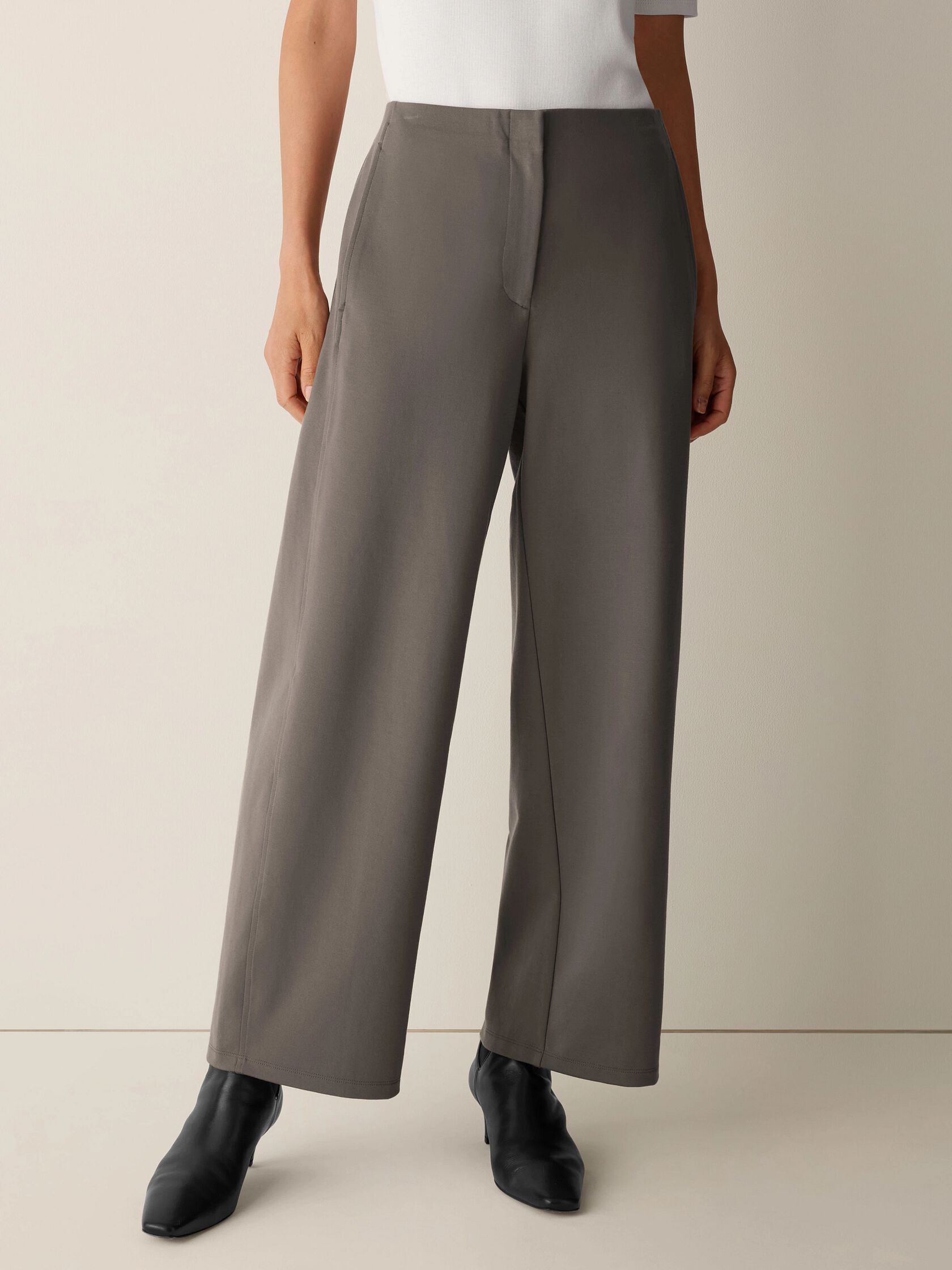 Washable Flex Ponte Wide-Leg Pant