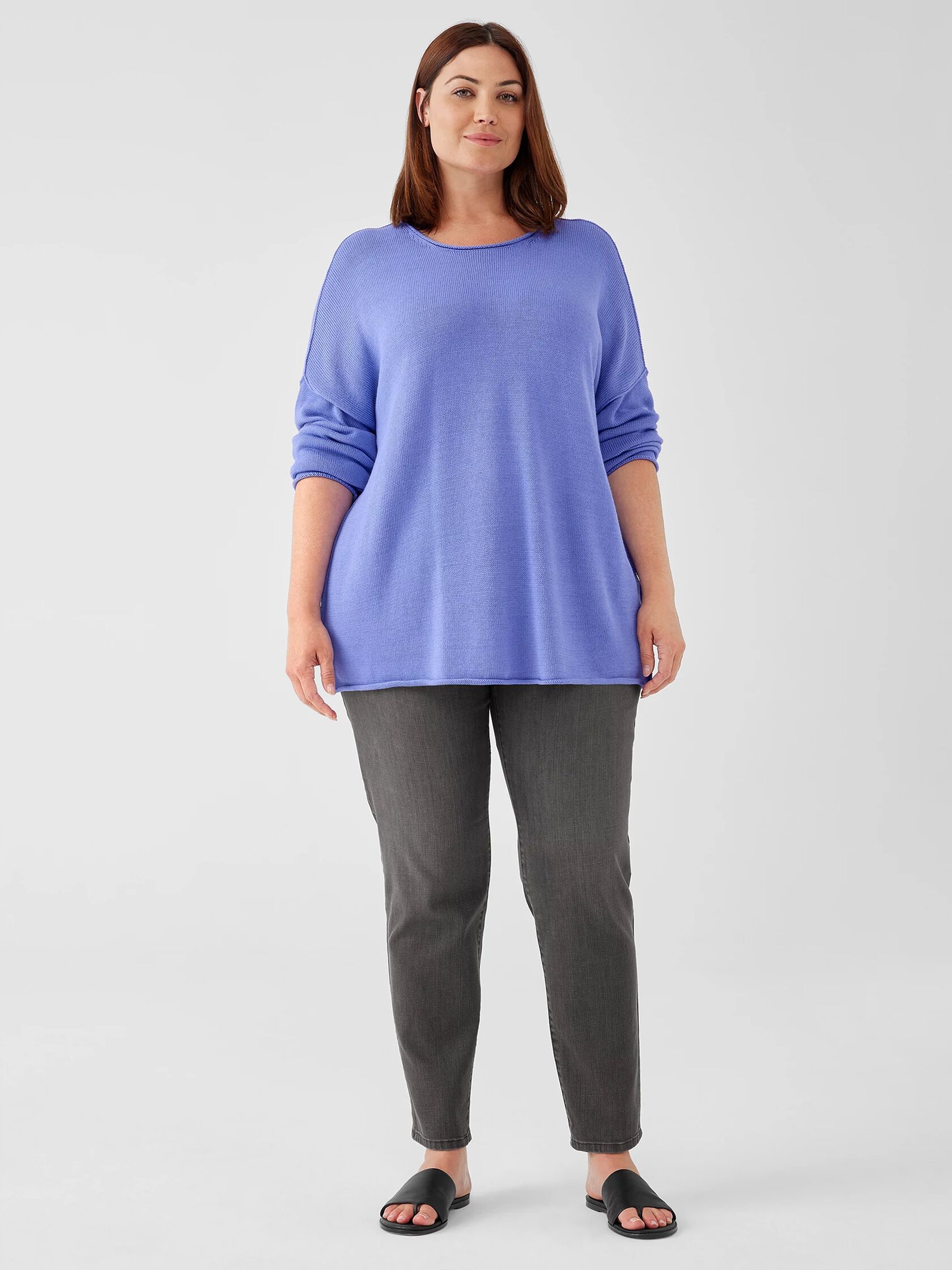 Peruvian Cotton Blend Crew Neck Top