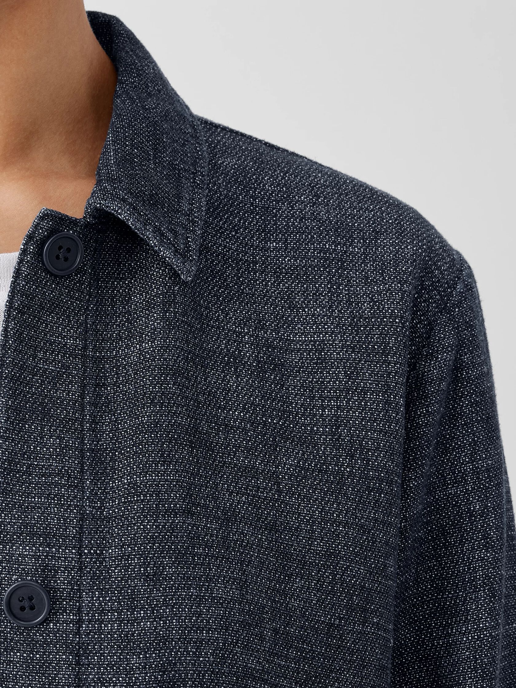 Tweedy Hemp Cotton Classic Collar Jacket