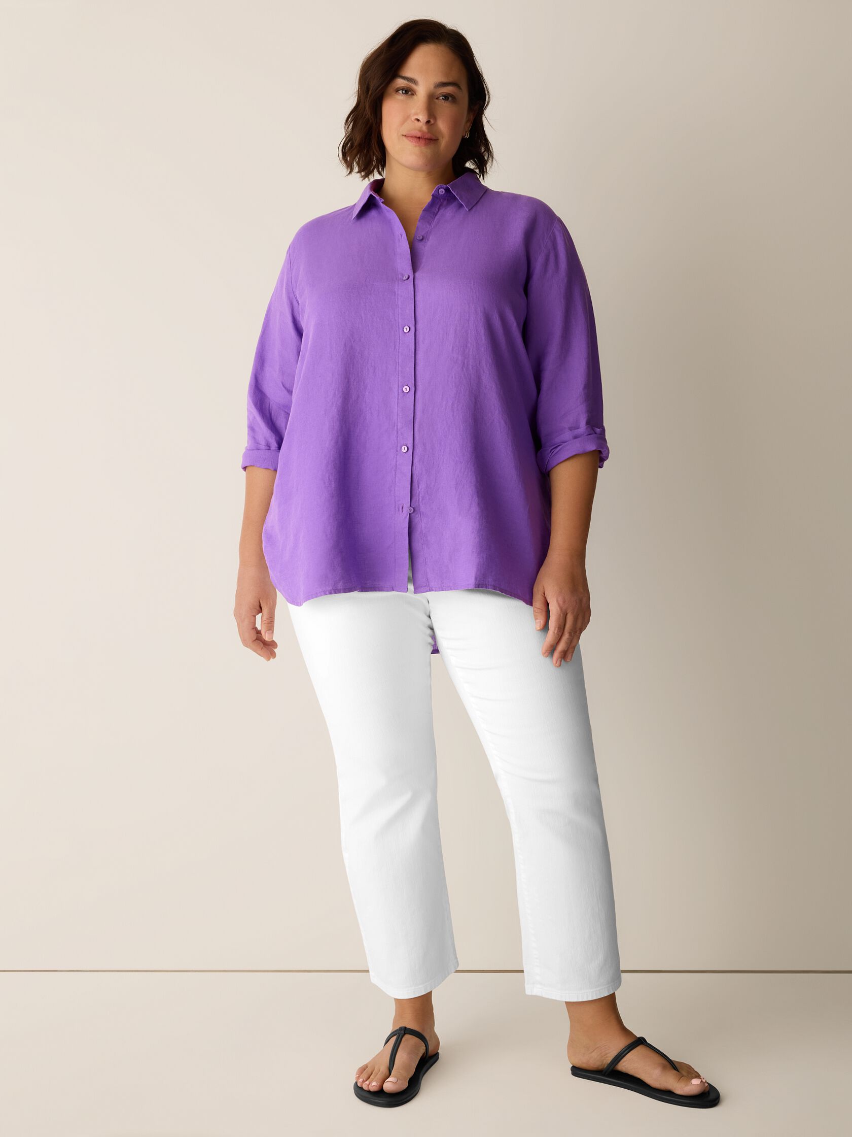 Organic Handkerchief Linen Classic Collar Shirt