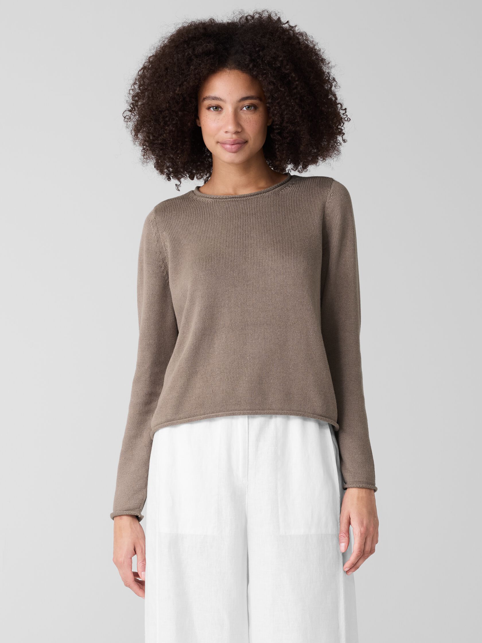 Peruvian Cotton Blend Jewel Neck Top