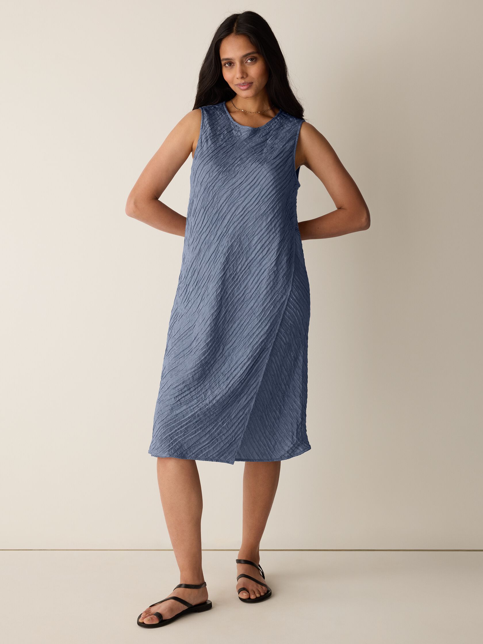 Textured Silk Jacquard Wrap Dress