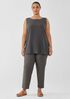Silk Georgette Crepe Ballet Neck Long Tank