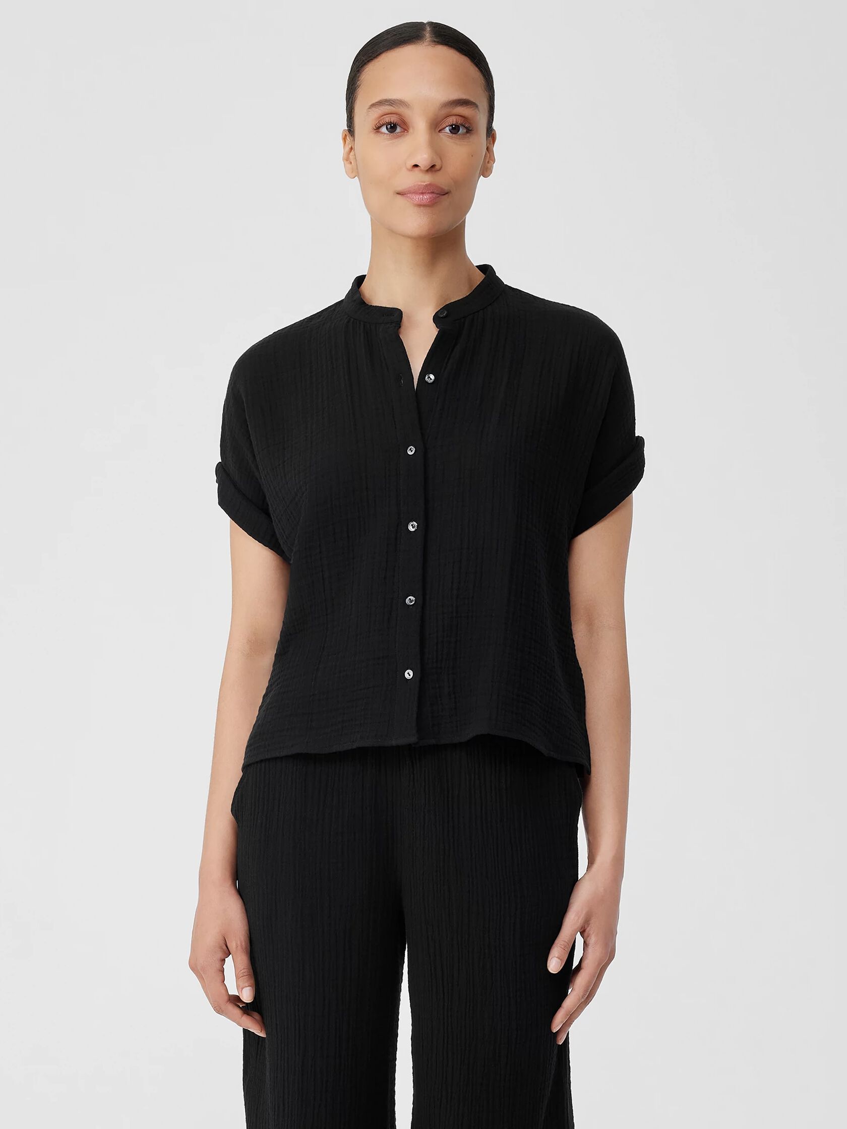 Organic Cotton Gauze Short-Sleeve Shirt