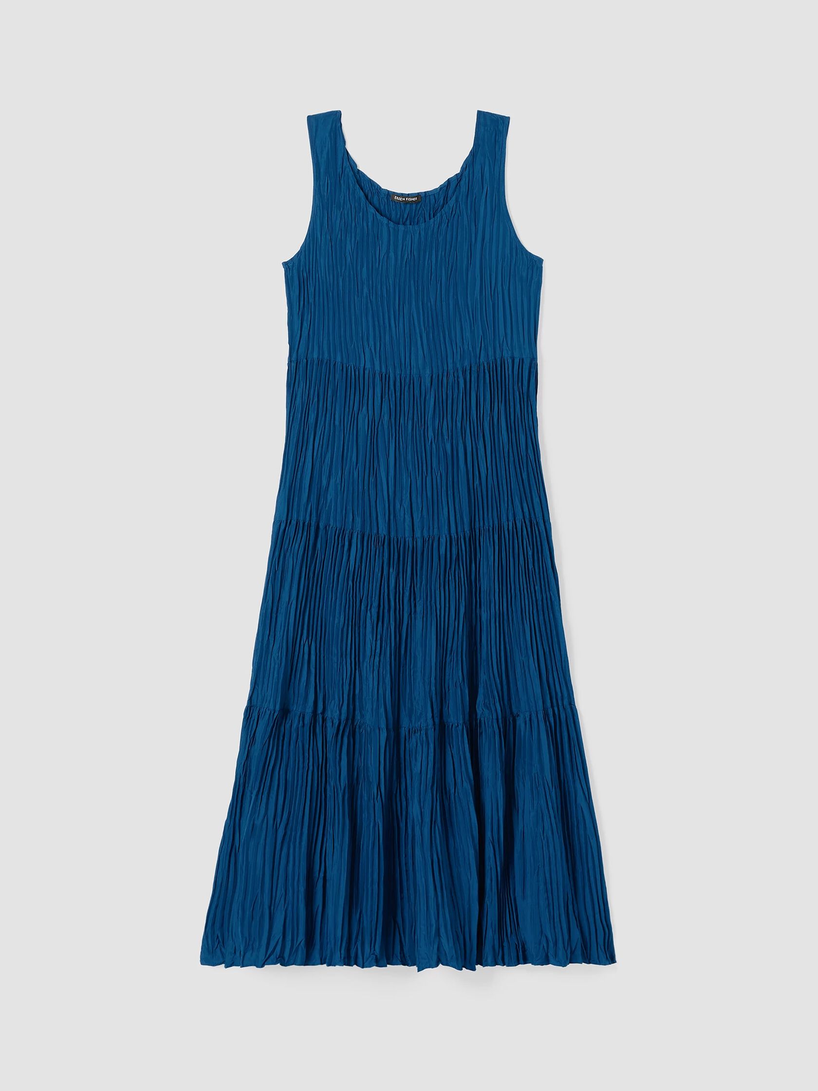 Crushed Silk Tiered Dress