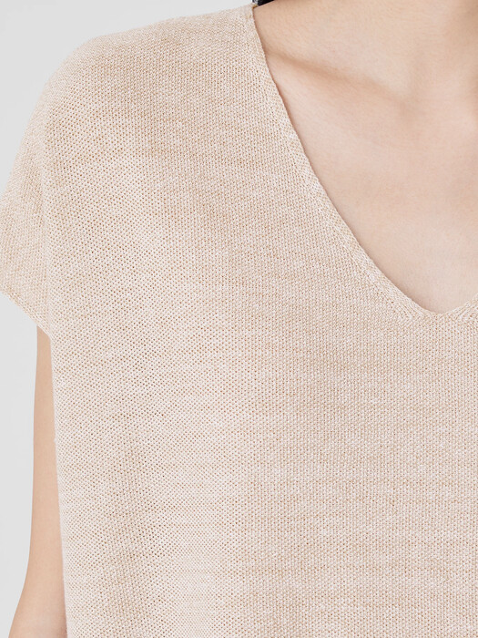 Organic Linen Cotton Seed V-Neck Top