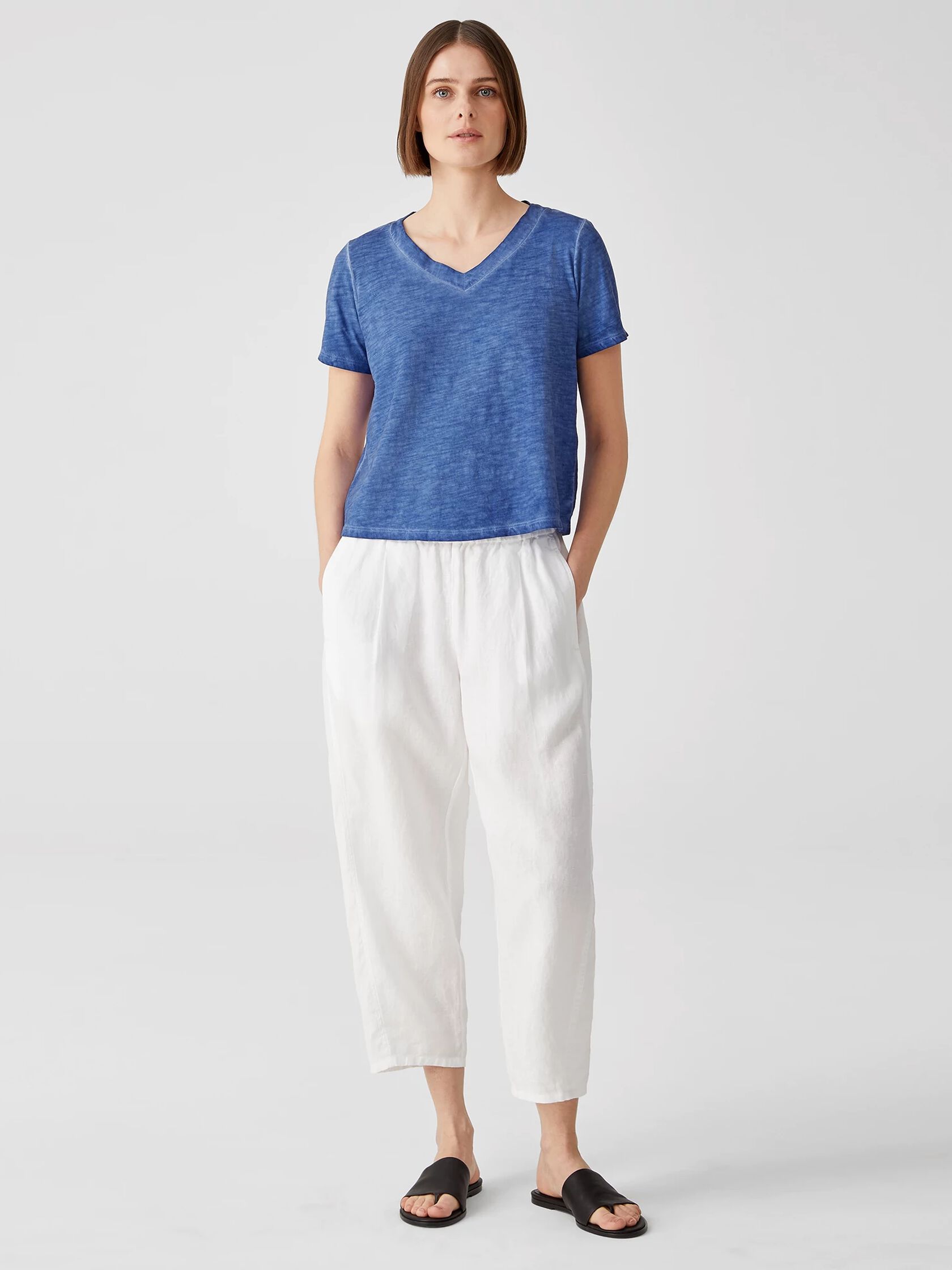Pigment-Dyed Organic Cotton V-Neck Tee