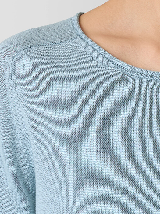 Peruvian Cotton Blend Crew Neck Top
