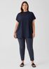 Woven Plissé Mock Neck Top