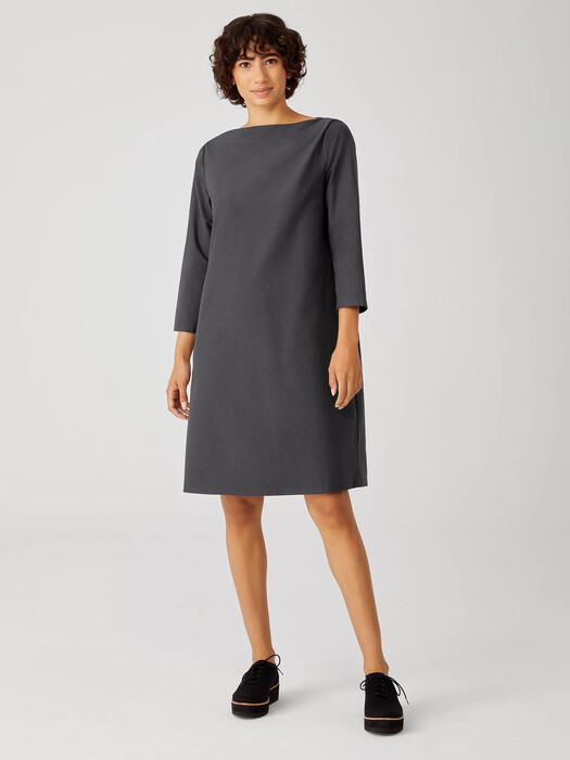 Washable Stretch Crepe Shift Dress | EILEEN FISHER Washable Stretch Crepe Shift Dress | EILEEN FISHER