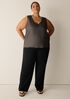 Silk Twill Curved V-Neck Tank