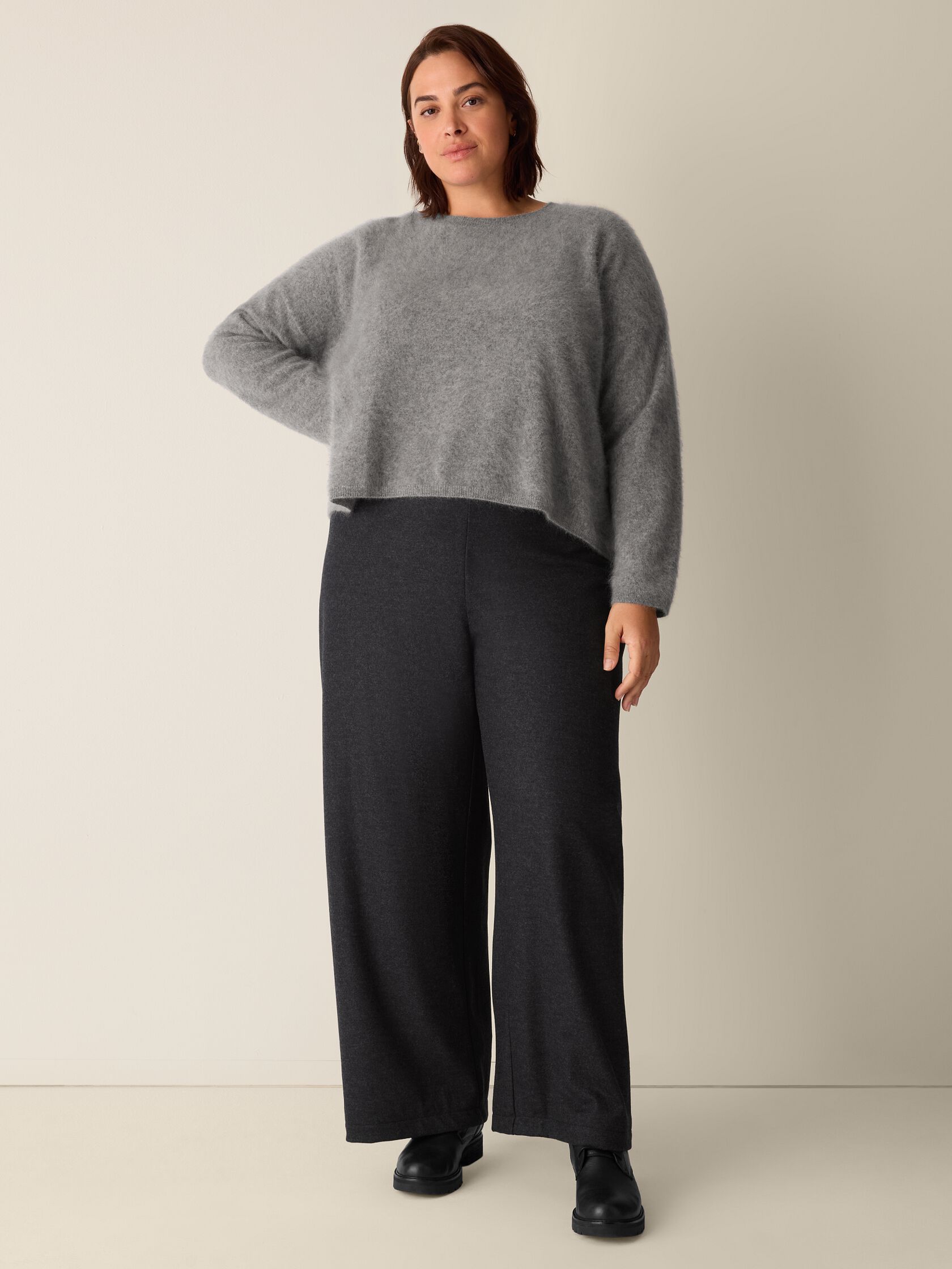 Cashmere Fluff Crew Neck Top