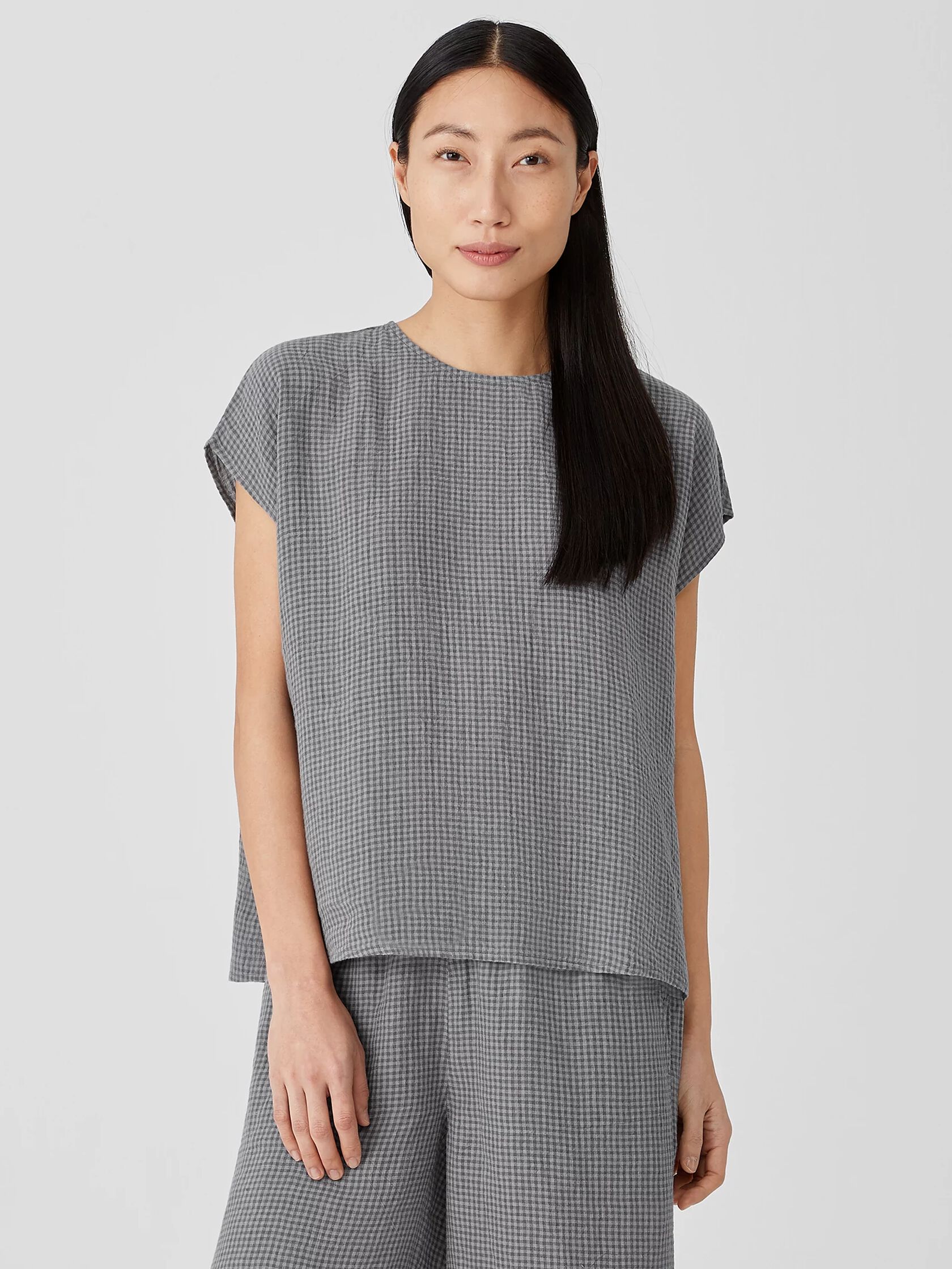 Puckered Organic Linen Square Top