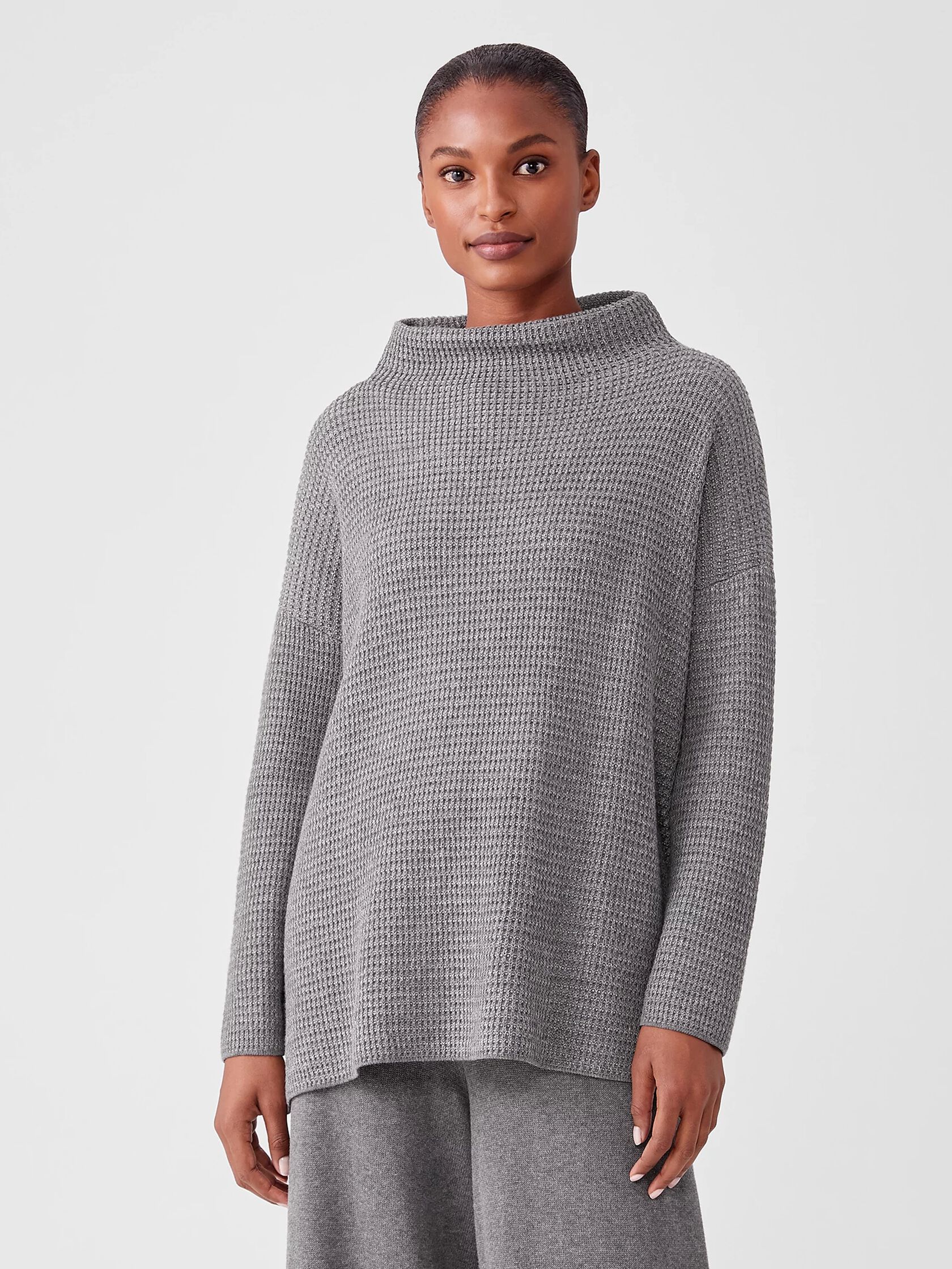 Peruvian Organic Cotton Blend Funnel Neck Top